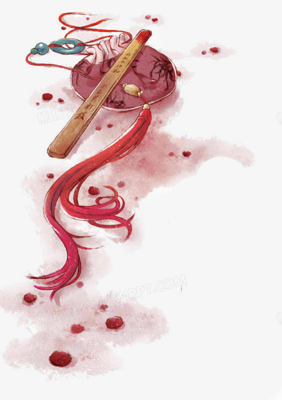 中国古风水彩插画素材