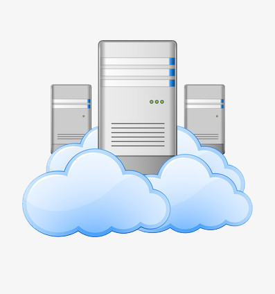 本作品全称为《灰蓝色卡通风服务器创意元素》,在整个配色上使用灰