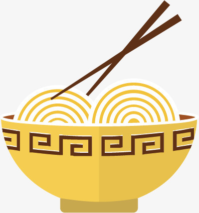本作品全称为《黄色卡通风放着筷子的一碗面条创意元素》,使用adobe