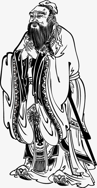 本作品全称为《黑色中国风孔子素描线稿创意元素》,使用adobe