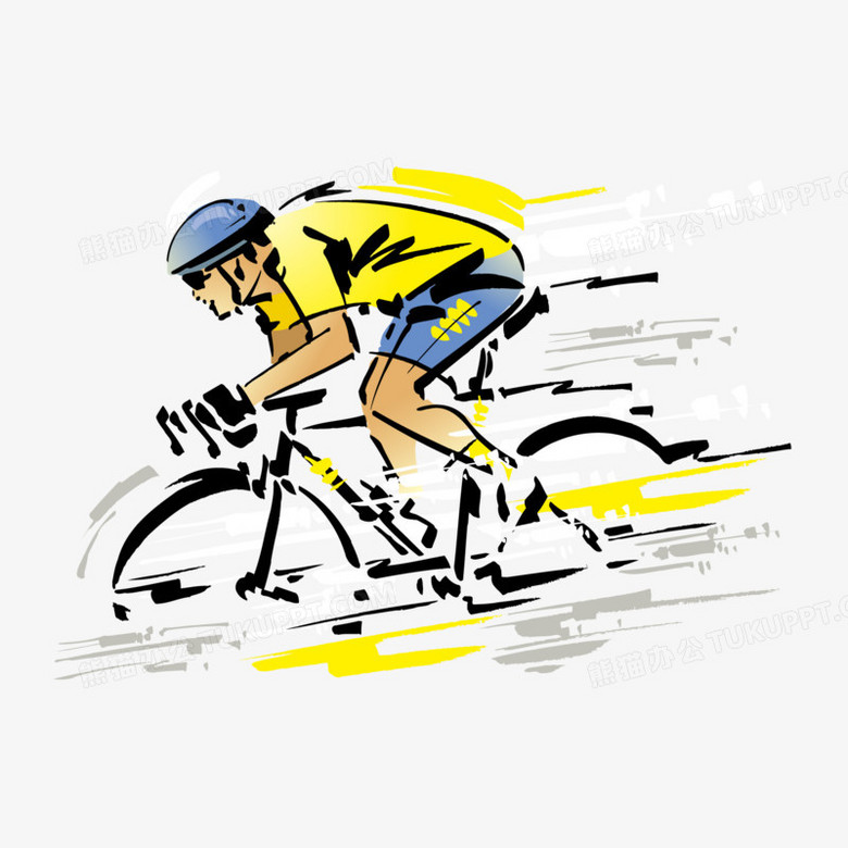 毛笔画笔式速度感冲刺自行车