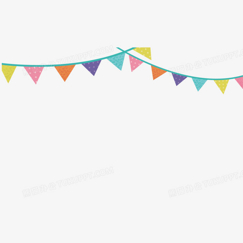 矢量彩色节日三角吊旗彩旗装饰png图片素材下载 三角png 熊猫办公