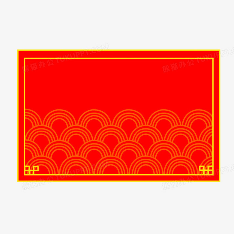 在整个配色上使用红色作为基础色调,设计了祥云长方形边框,整体呈现