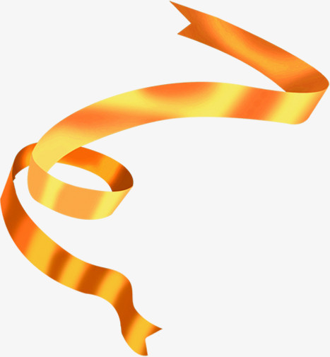 黄色卡通丝带创意设计