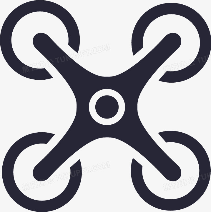 本作品全称为《简约黑色现代无人机图标创意元素》,在整个配色上使用