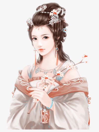 白衣飘带美丽女子古风立绘