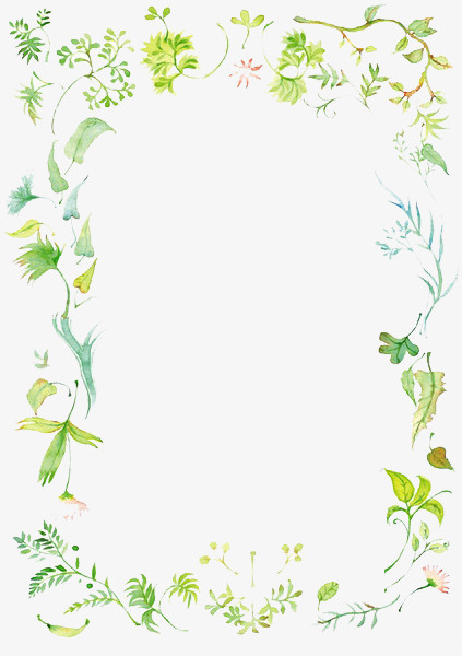 手绘绿植边框花边png图片素材下载_边框png_熊猫办公