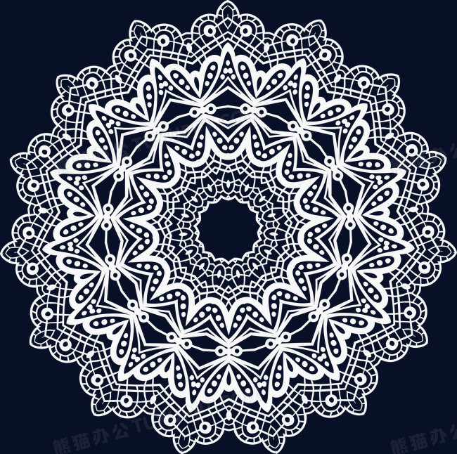 花纹蕾丝圆04png图片素材下载_花纹png_熊猫办公
