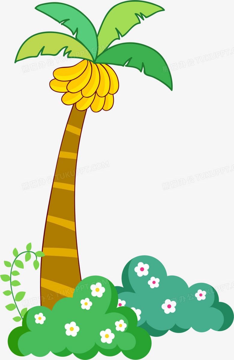 卡通香蕉树png图片素材下载