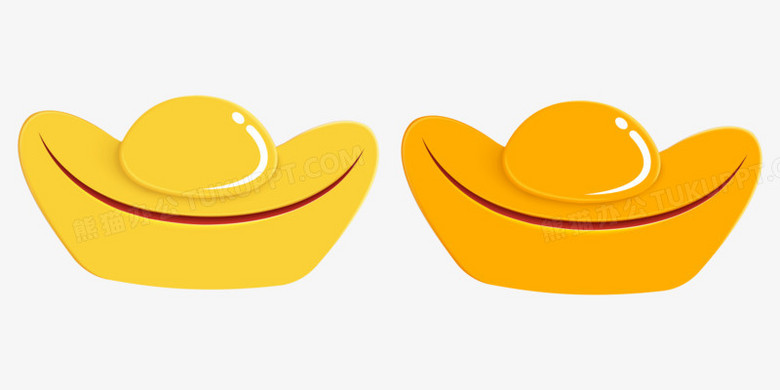 新年卡通金元宝免抠矢量装饰元素