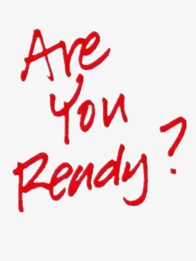 作品以白色为背景,设计了红色are you ready?字样,整体呈现简约风.
