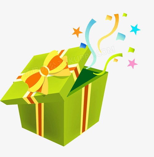 绿色礼物盒表情图片