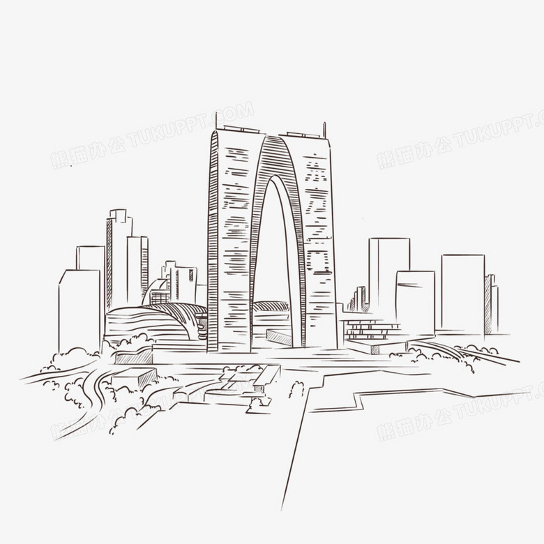 苏州标志性建筑简笔画图片