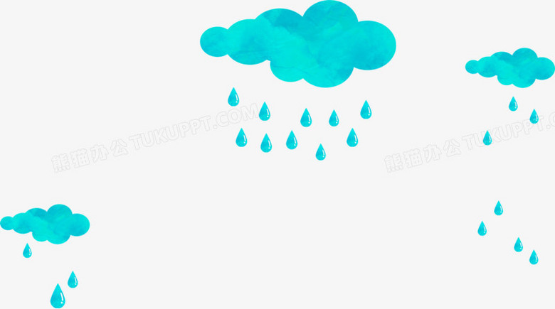 可爱卡通云朵雨滴下雨