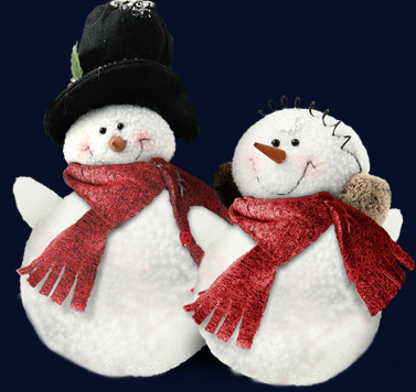 红色围脖冬季雪人玩偶