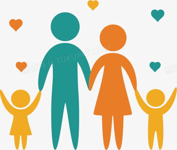 幸福一家人矢量图