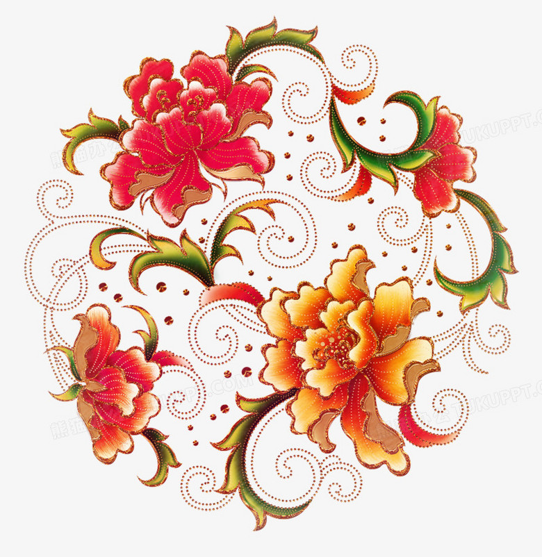 牡丹花底纹png图片素材下载_牡丹花png_熊猫办公