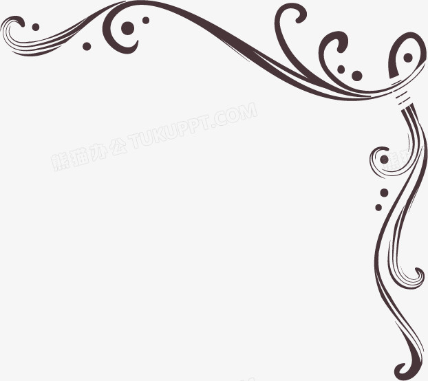 本作品全称为《黑色简约风花纹花边边框创意元素》,在整个配色上使用
