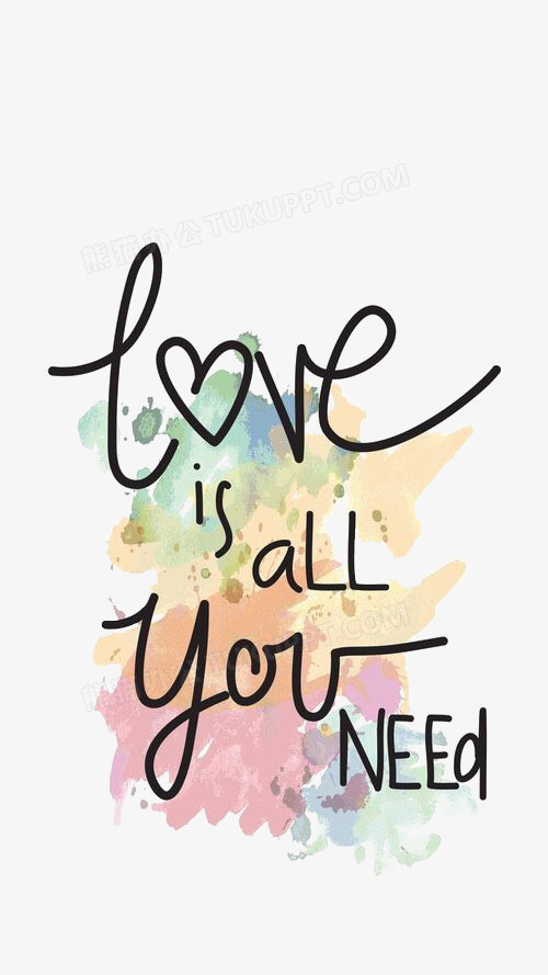 水彩英文字装饰