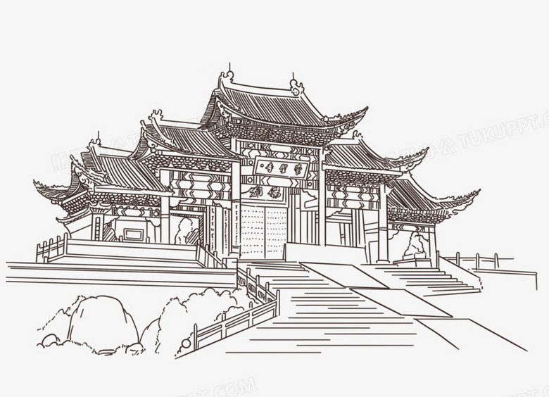 云南代表性建筑简笔画图片