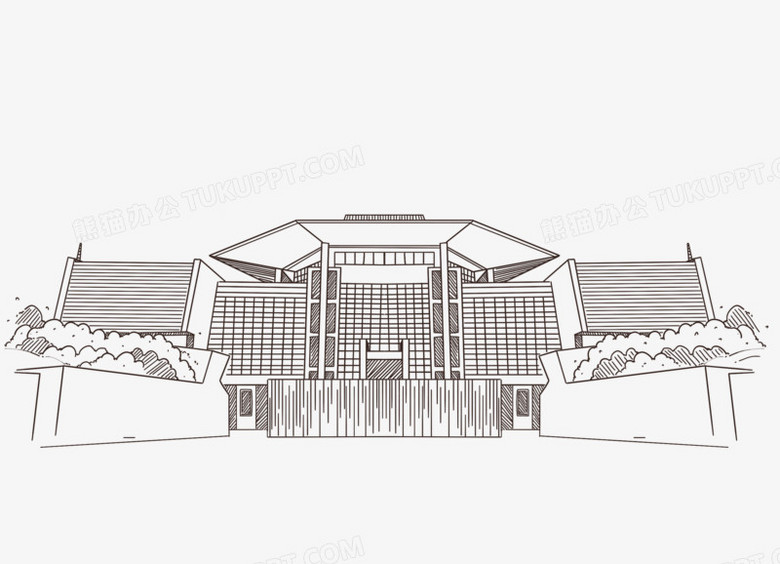 本作品全称为《简约手绘线稿湖南省博物馆元素,使用 adobe