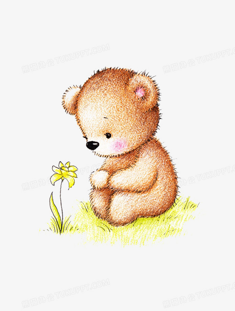 看花的小熊png图片素材免费下载 卡通png 1000 1323像素 熊猫办公