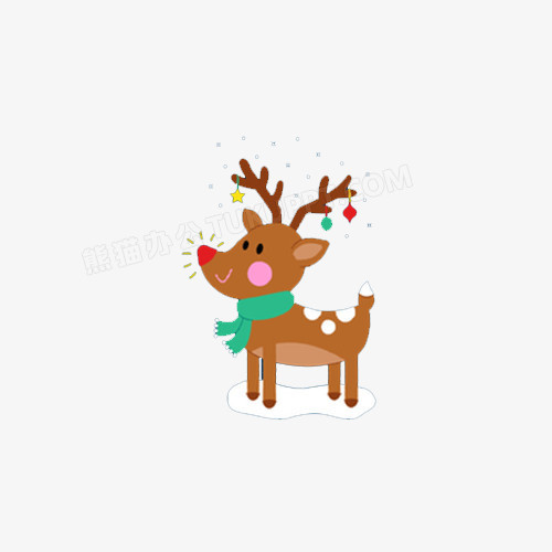 手绘圣诞麋鹿
