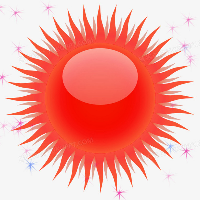 手绘红色太阳图腾素材