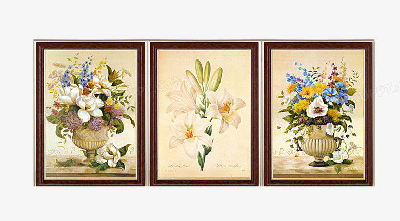 三联油画png图片素材下载_油画png_熊猫办公