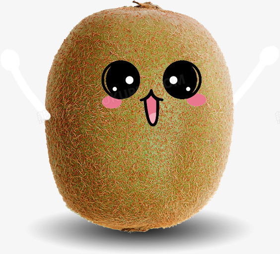 本作品全称为《黄色写实风可爱弥猴桃水果表情创意元素》,在整个配色