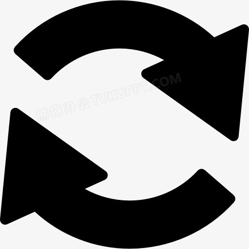 箭头圈两顺时针方向旋转图标