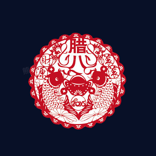 腊八剪纸素材图片