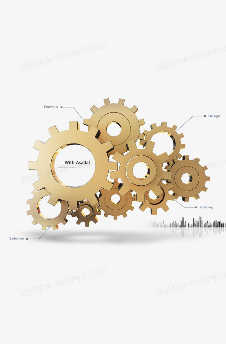 本作品全稱為《金色扁平風金屬質感機械齒輪創意元素》,使用 adobe