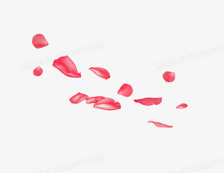 手绘洒落在地上的玫瑰花瓣免抠元素
