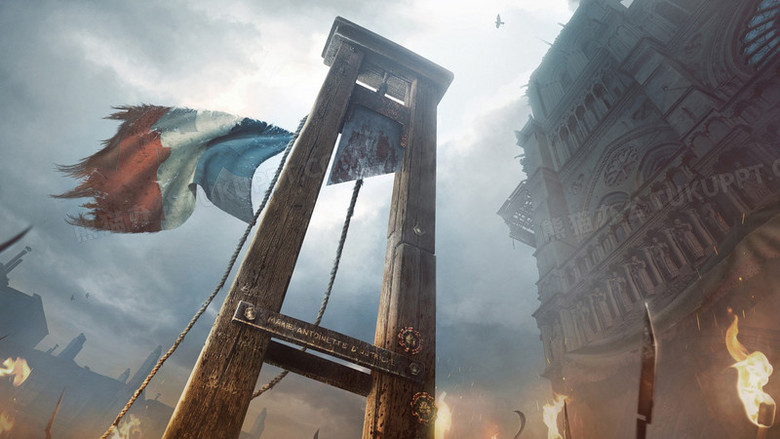 古代烽火场景战旗建筑