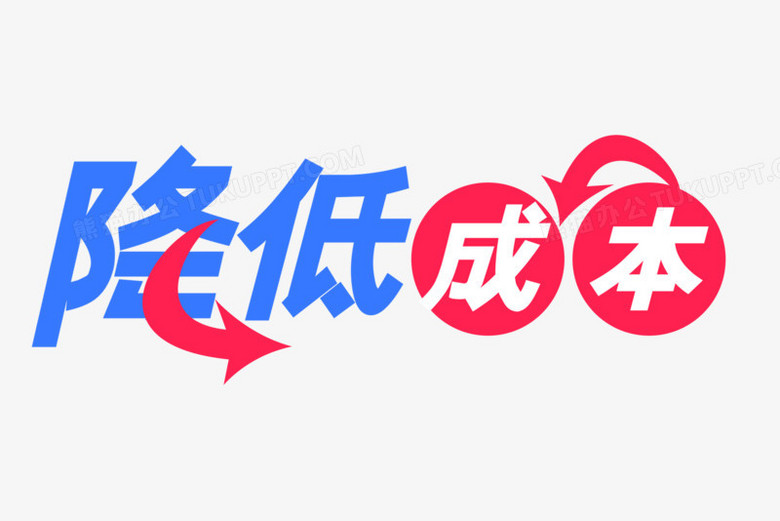 降低成本艺术字