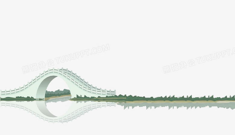 本作品全称为《简约风彩色湖面上的石拱桥创意元素》,使用 adobe