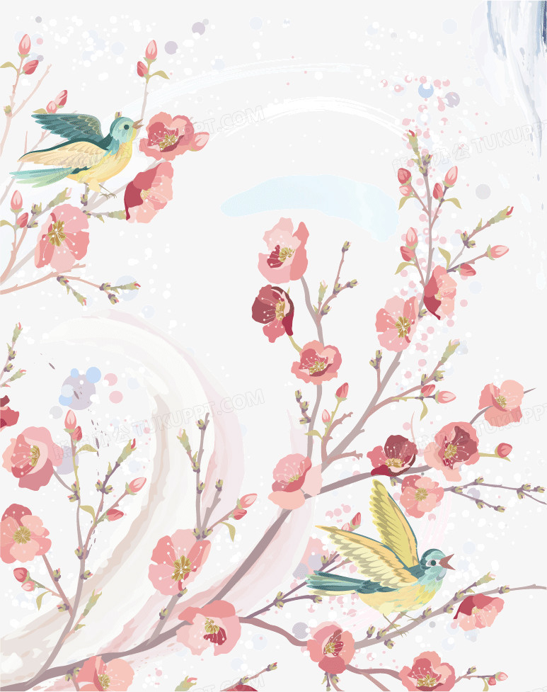 淡雅梅花插画矢量素材