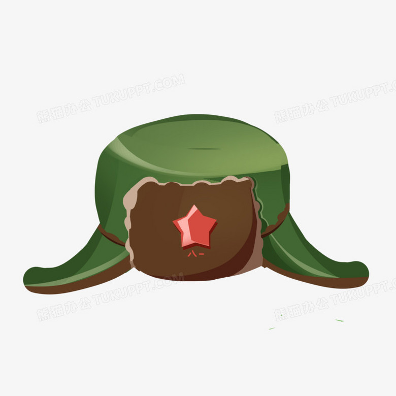 手绘卡通清新雷锋帽元素