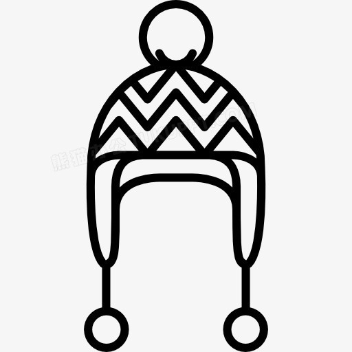 针织帽子绒球图标