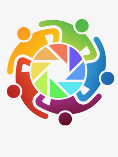 本作品全称为《彩色简约风围坐在一起的小人朋友圈图标元素》,在整个