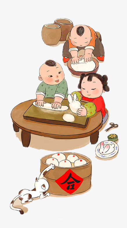 本作品全称为《彩色卡通风揉面团人物创意元素》,在整个配色上使用多