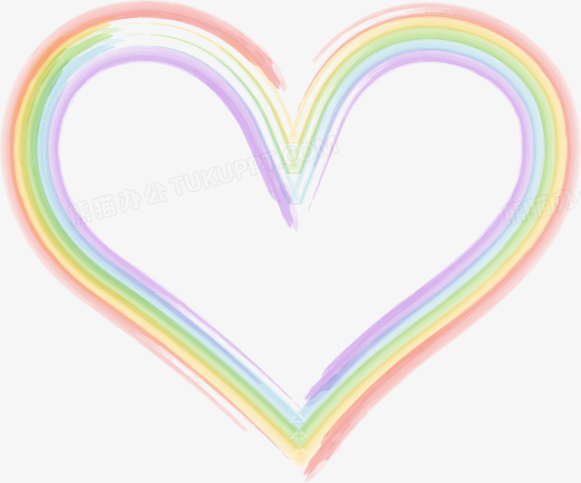 卡通彩虹心
