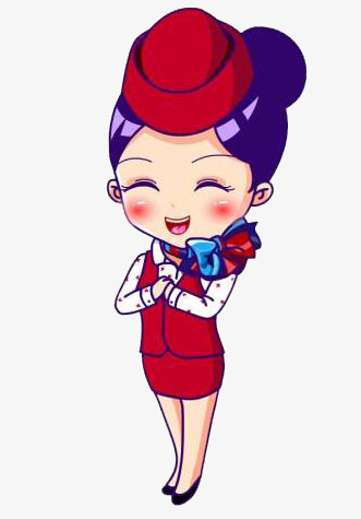 本作品全称为《卡通手绘微笑的空姐人物元素》,在整个配色上使用多种