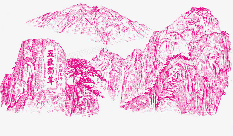 在整个配色上使用粉色作为基础色调,设计了唯美泰山,卡通效果的展现