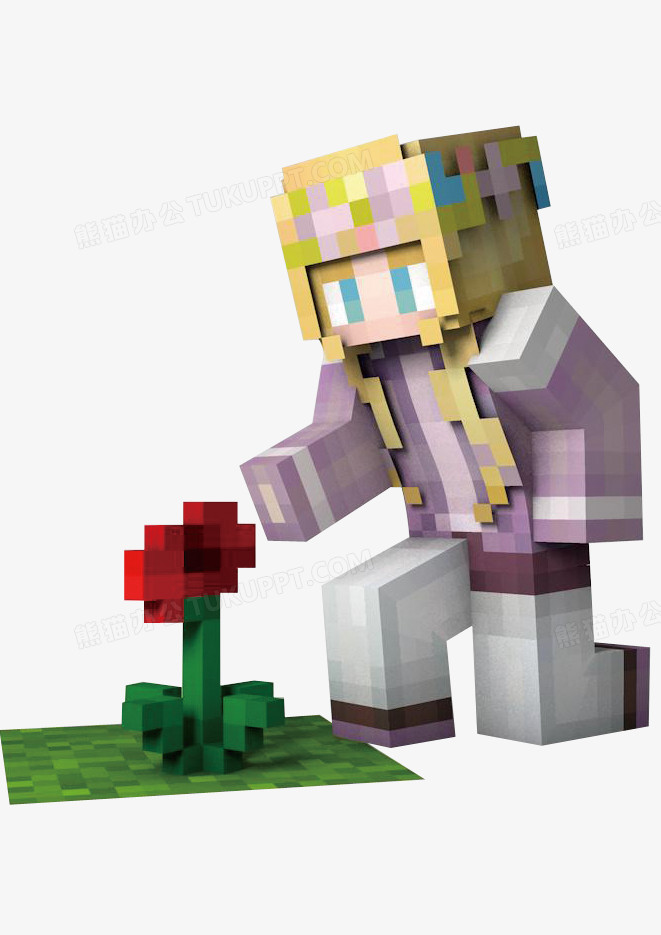 在整个配色上使用紫色作为基础色调,设计了我的世界游戏里的人物