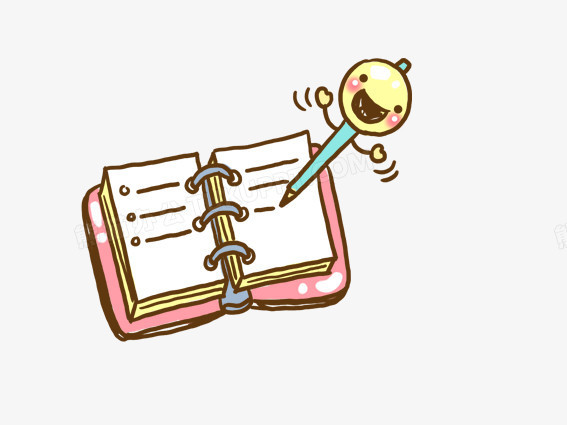 卡通书和笔