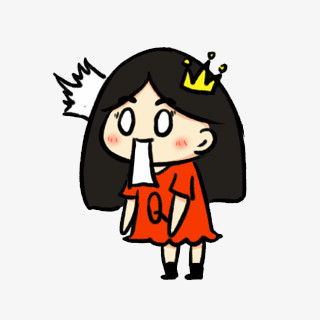 本作品全称为《彩色卡通风惊掉下巴的长发女孩元素》,在整个配色上