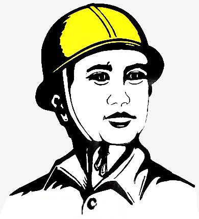 本作品全称为《黑黄色简约风工地现场佩戴安全帽指示元素》,在整个