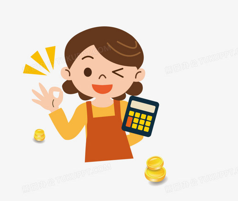 本作品全称为《彩色卡通风生活省钱计算器妇女创意元素》,使用adobe